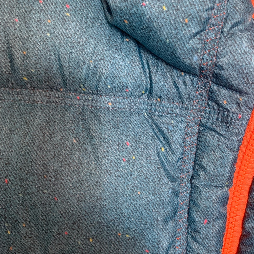 Mountain Force hooded reversible nylon quilted ski jacket orange/blue sz 38/Med - Picture 12 of 14